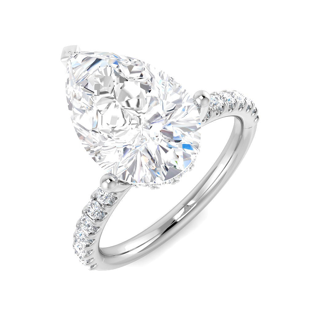 Platinum Pear Lab Grown Diamond Ring 1