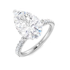 9ct White Gold Pear Lab Grown Diamond Ring 1