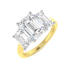 18ct Two Tone Emerald Cut Lab Grown Diamond Ring 1
