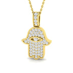 18ct Yellow Gold Round Lab Grown Diamond Pendant 1