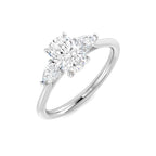 9ct White Gold Cushion and Pear Lab Grown Diamond Ring 1