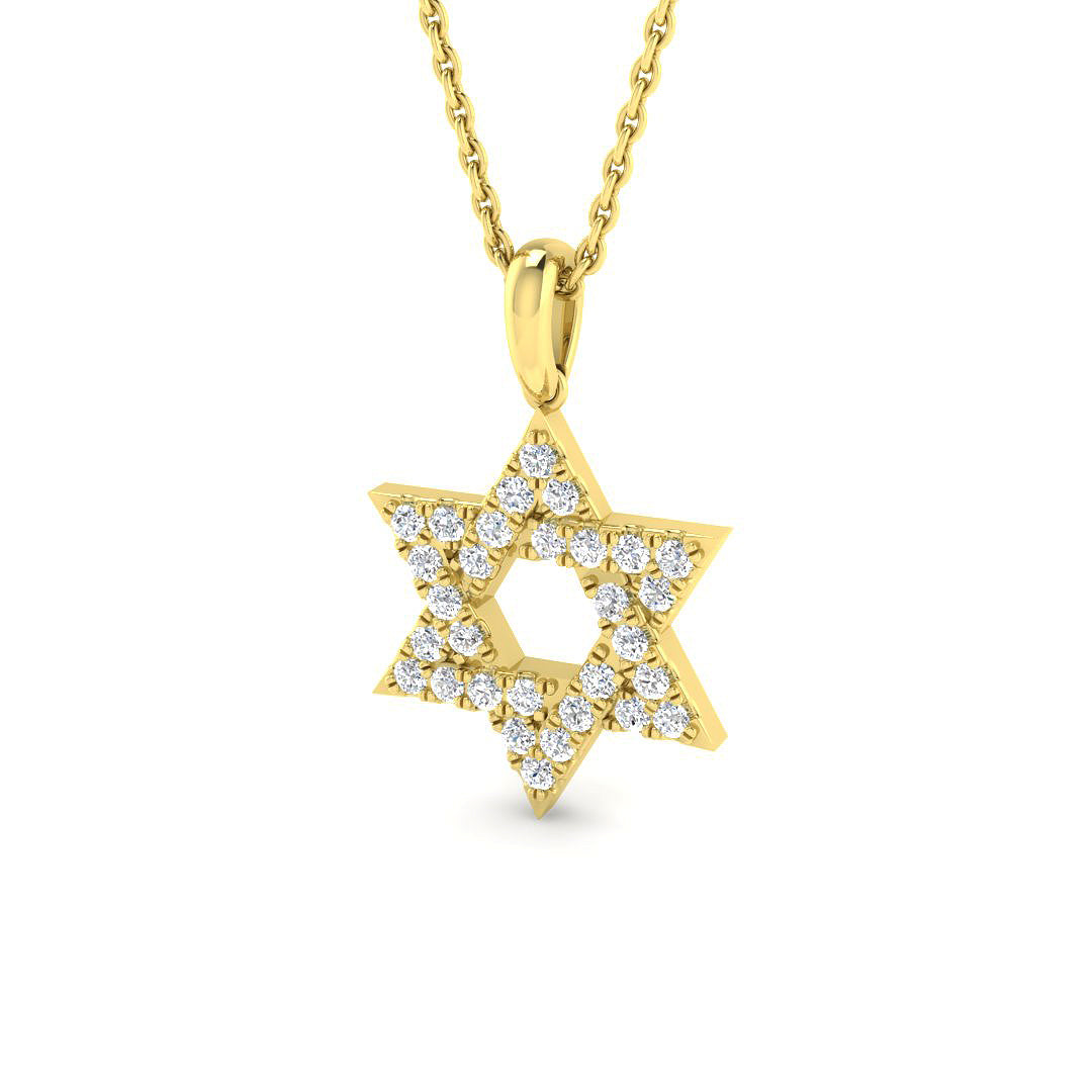 18ct Yellow Gold Round Lab Grown Diamond Pendant 1