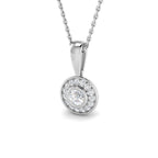 9ct White Gold Round Lab Grown Diamond Pendant 1