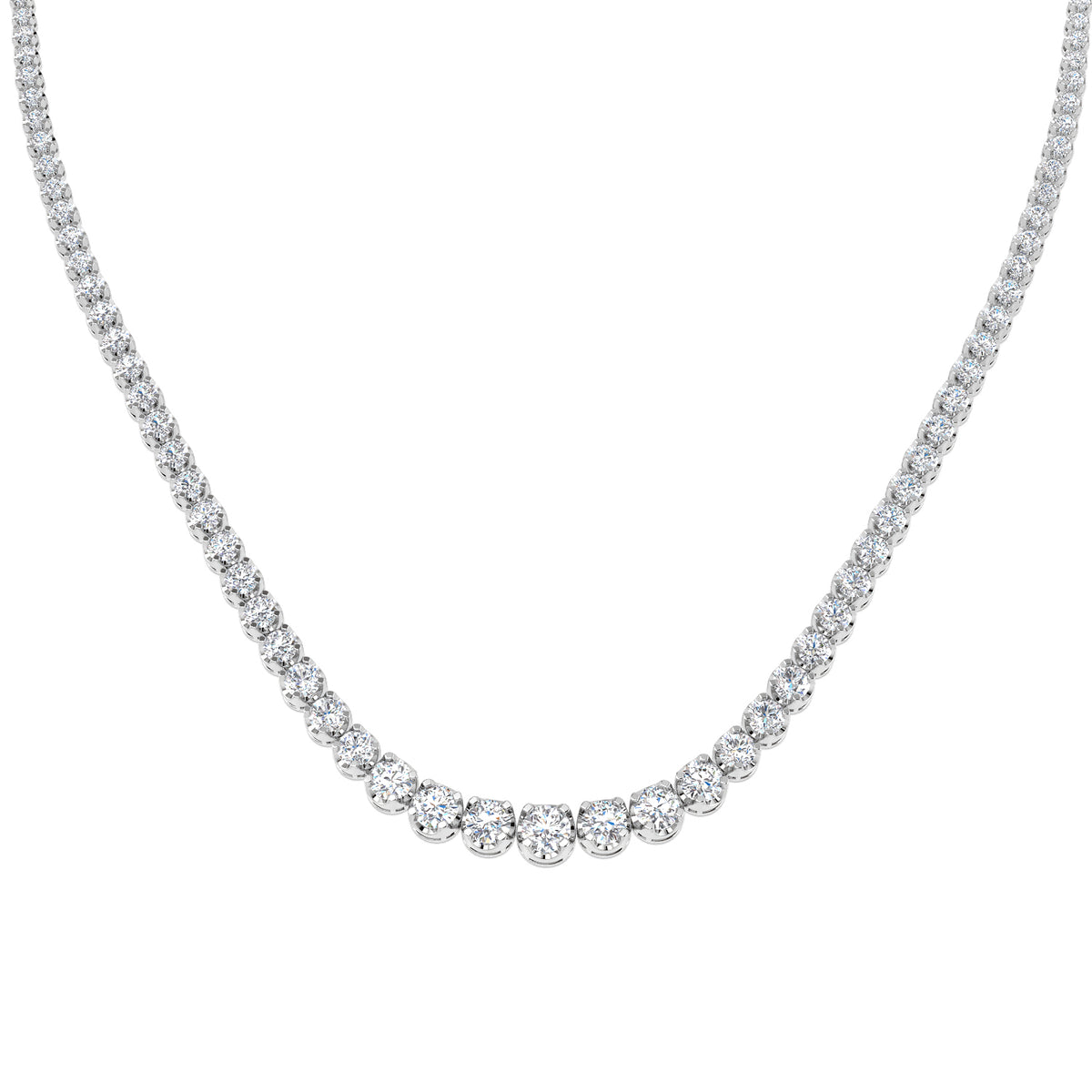 18ct White Gold Round Lab Grown Diamond Necklace 1