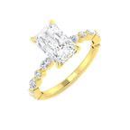 9ct Yellow Gold Marquise and Radiant Lab Grown Diamond Ring 1