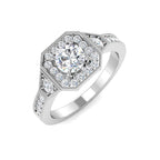 9ct White Gold Round Lab Grown Diamond Ring 1