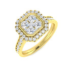 9ct Yellow Gold Round Lab Grown Diamond Ring 1