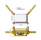 9ct White Gold Emerald Cut Lab Grown Diamond Necklace 2