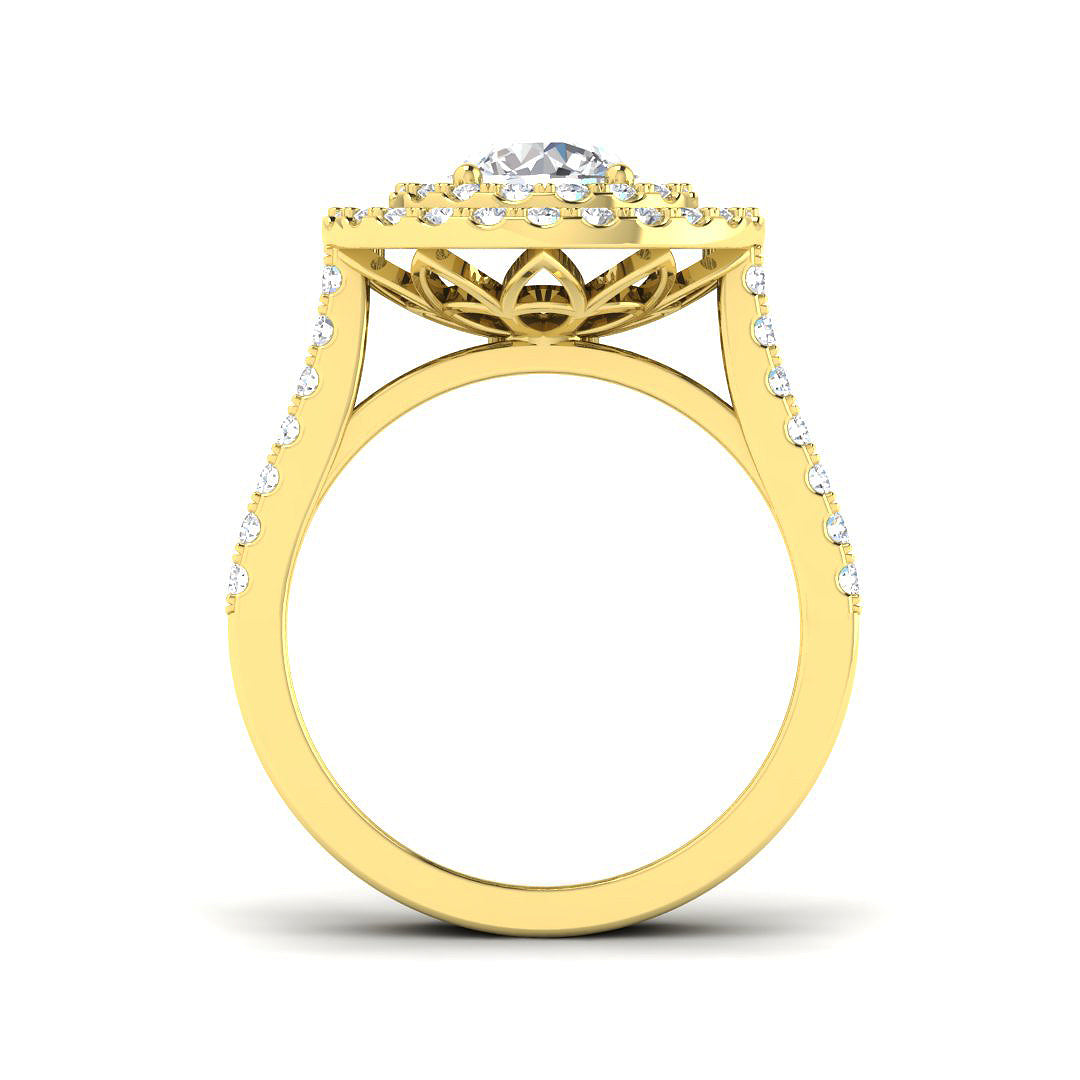 9ct Yellow Gold Round Lab Grown Diamond Ring 2