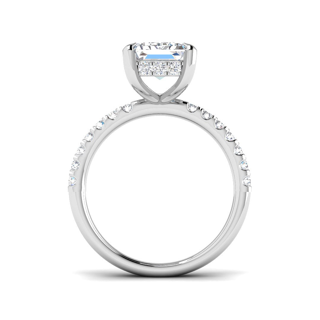 9ct White Gold Emerald Cut Lab Grown Diamond Ring 2