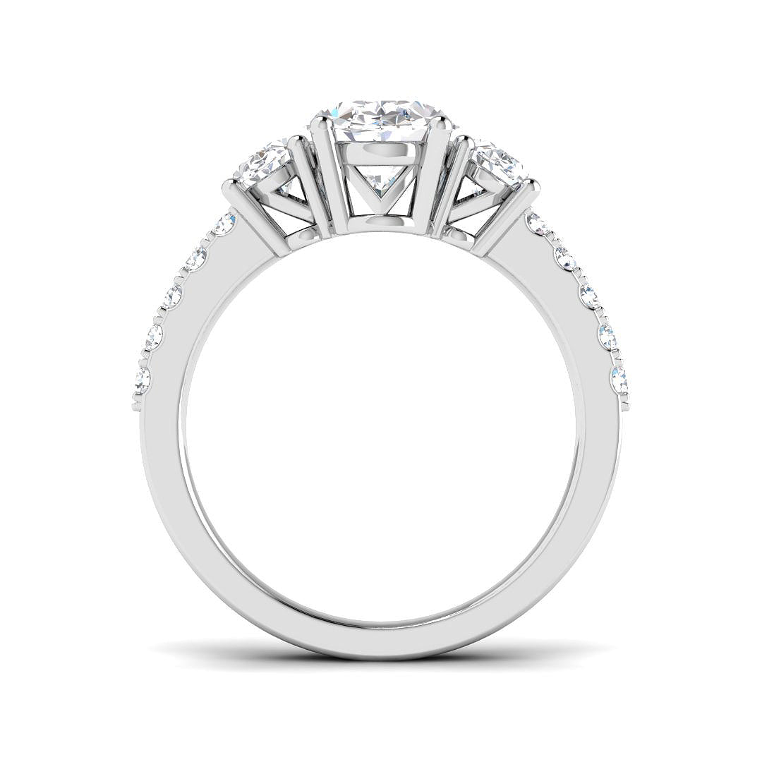 9ct White Gold Oval Lab Grown Diamond Ring 2
