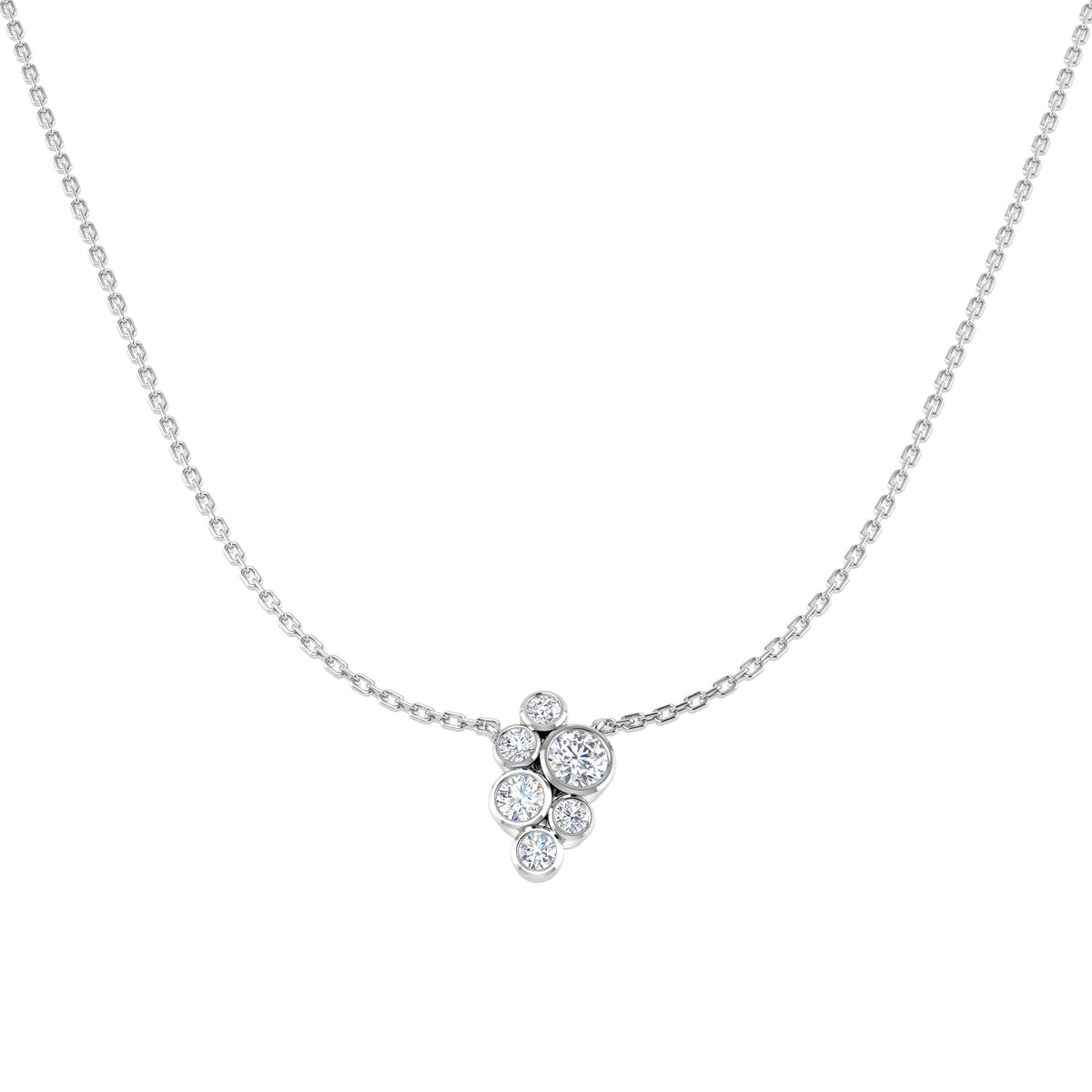 9ct White Gold Round Lab Grown Diamond Necklace 1