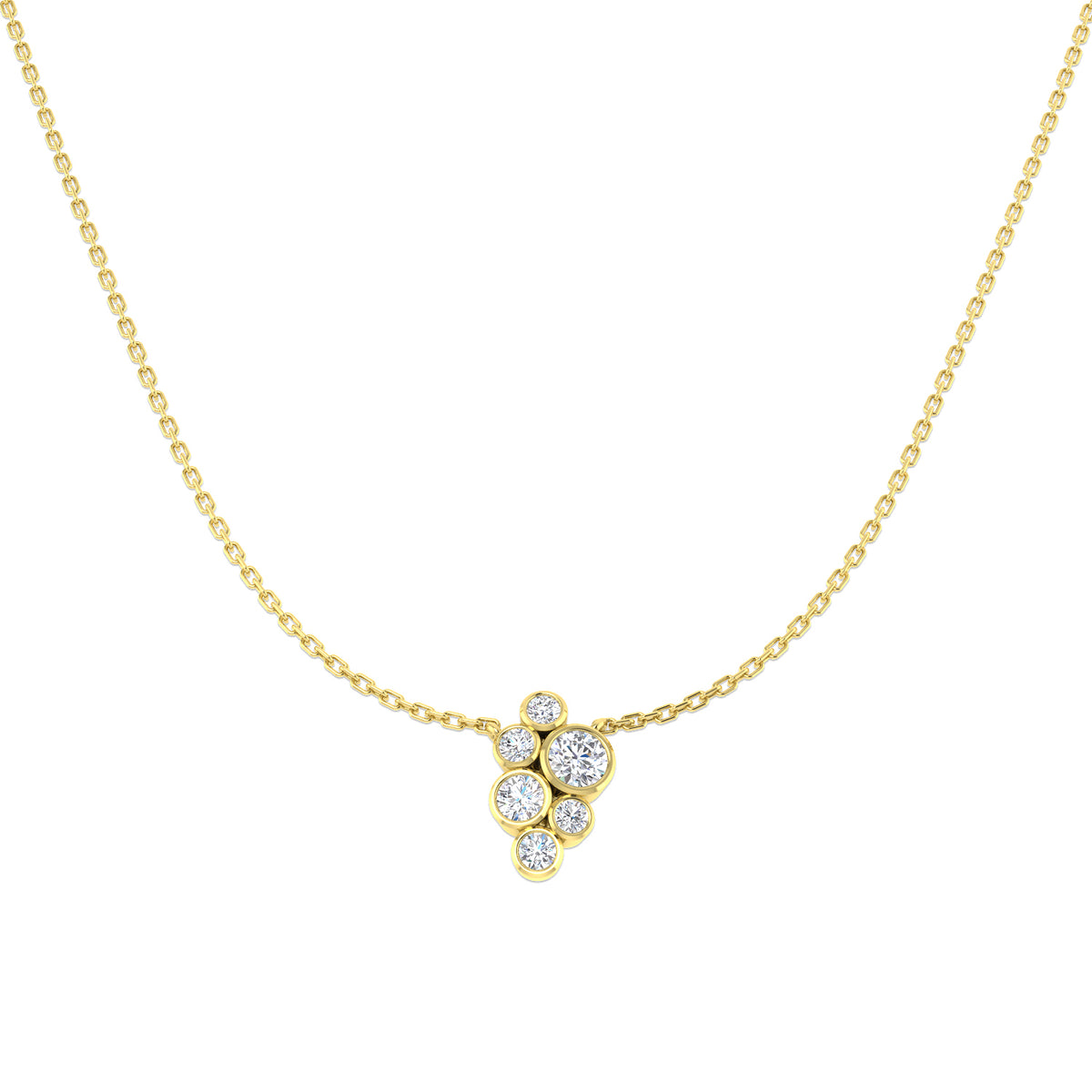 9ct Yellow Gold Round Lab Grown Diamond Necklace 1