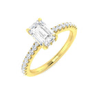 9ct Yellow Gold Emerald Cut Lab Grown Diamond Ring 1