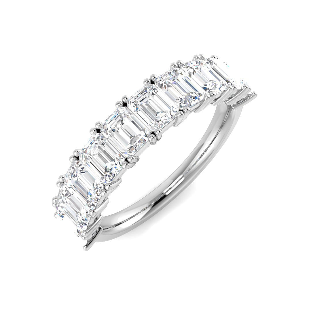 9ct White Gold Emerald Cut Lab Grown Diamond Ring 1
