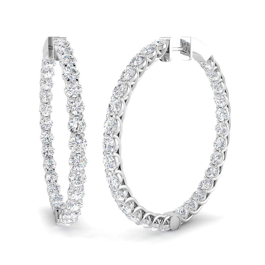 9ct White Gold Round Lab Grown Diamond Earrings 1