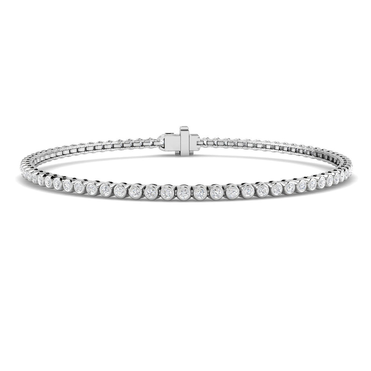 9ct White Gold Round Lab Grown Diamond Bracelet 1