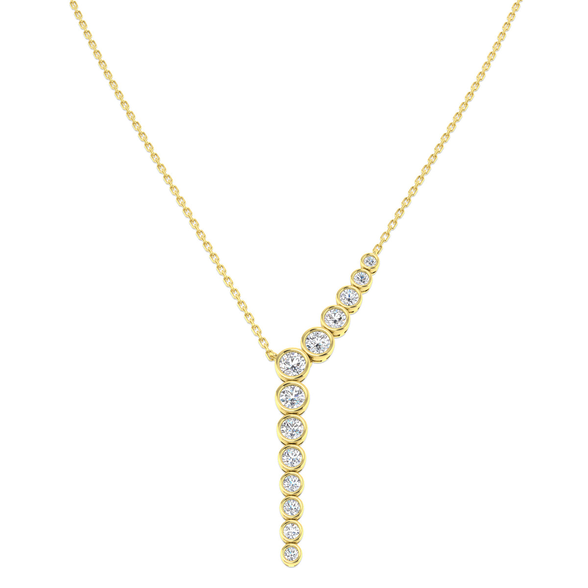 9ct Yellow Gold Round Lab Grown Diamond Necklace 1