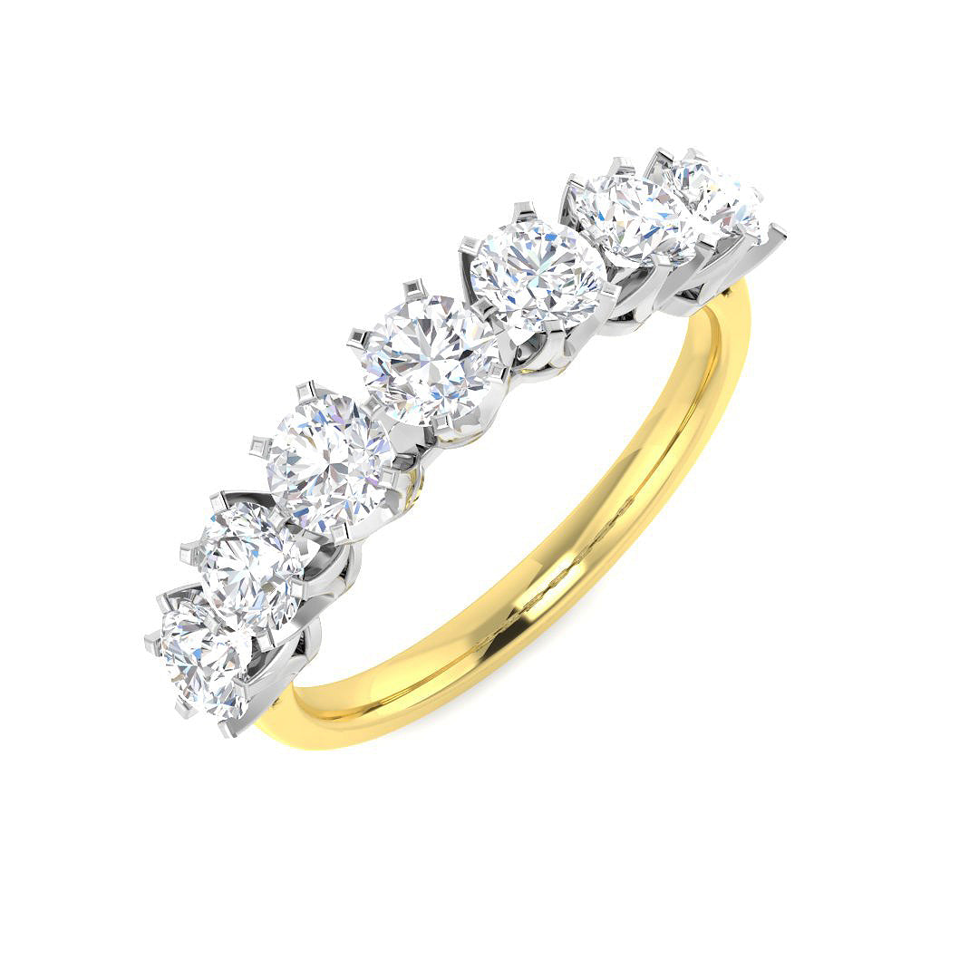 9ct Two Tone Round Cvd Old Cut Ring 1