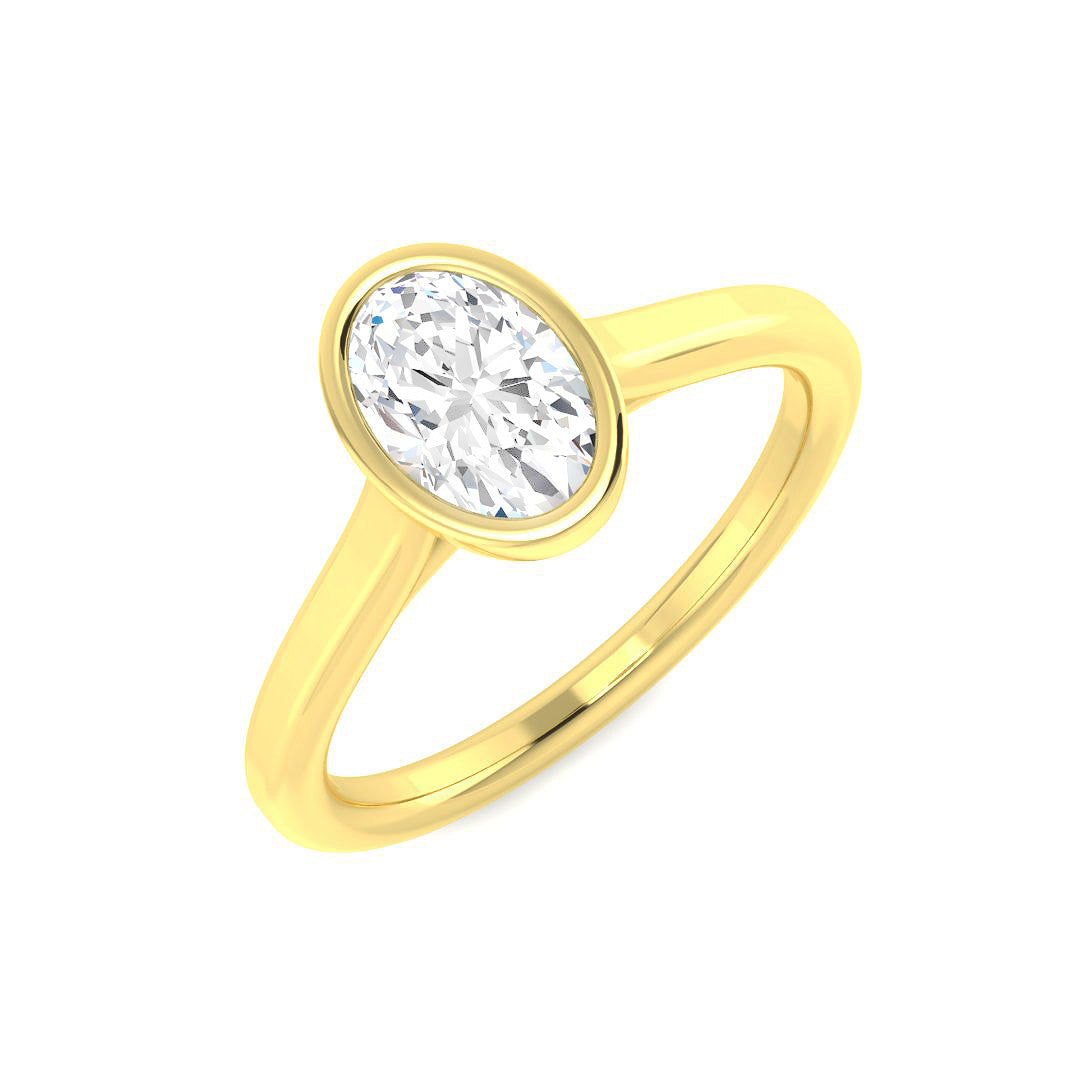 9ct Yellow Gold Oval Lab Grown Diamond Ring 1