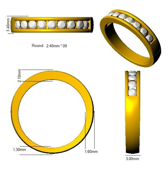 9ct Yellow Gold Round Lab Grown Diamond Ring 2