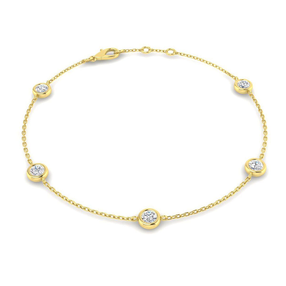 9ct Yellow Gold Round Lab Grown Diamond Bracelet 1