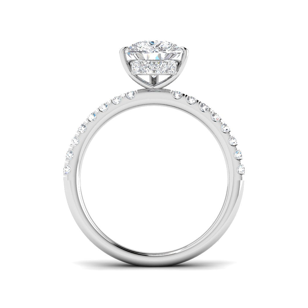 9ct White Gold Pear Lab Grown Diamond Ring 2