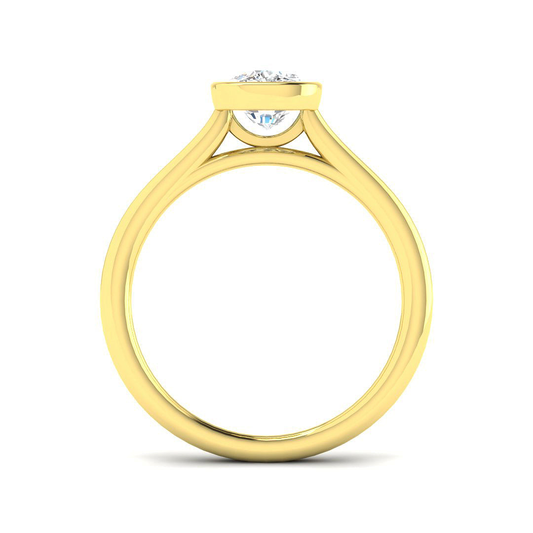 9ct Yellow Gold Cushion Lab Grown Diamond Ring 2