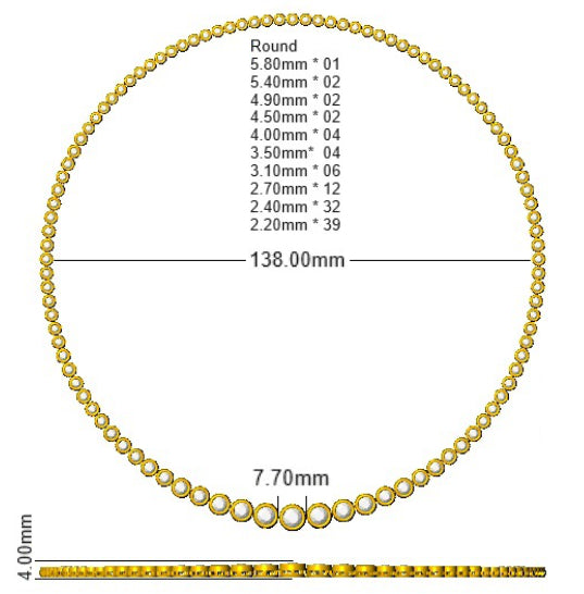 9ct White Gold Round Lab Grown Diamond Necklace 2