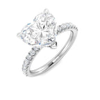9ct White Gold Heart Lab Grown Diamond Ring 1
