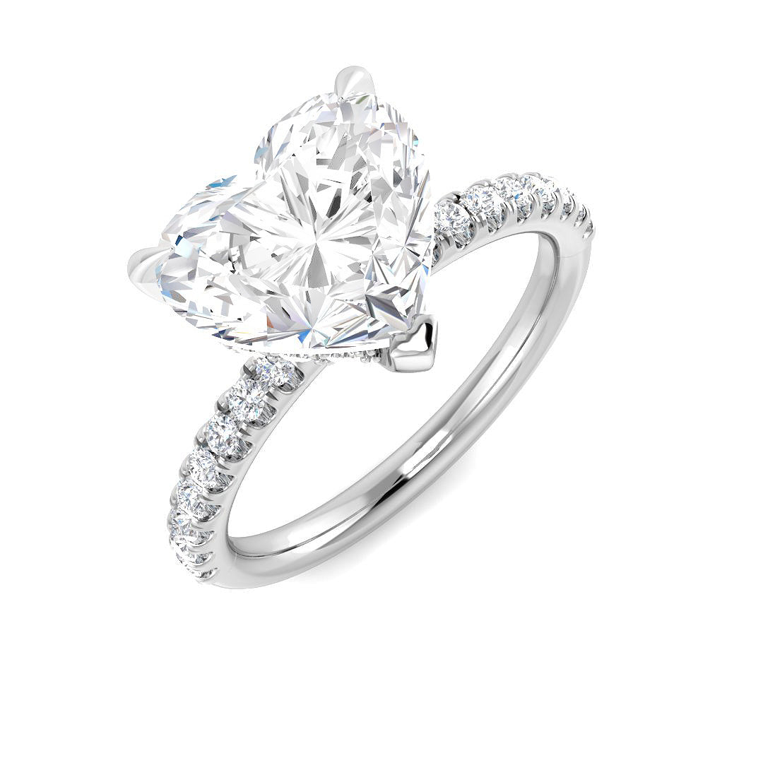 Platinum Heart Lab Grown Diamond Ring 1