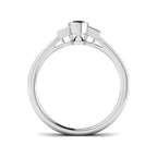 9ct White Gold Baguette and Oval Blue Sapphire and Diamond Ring 2