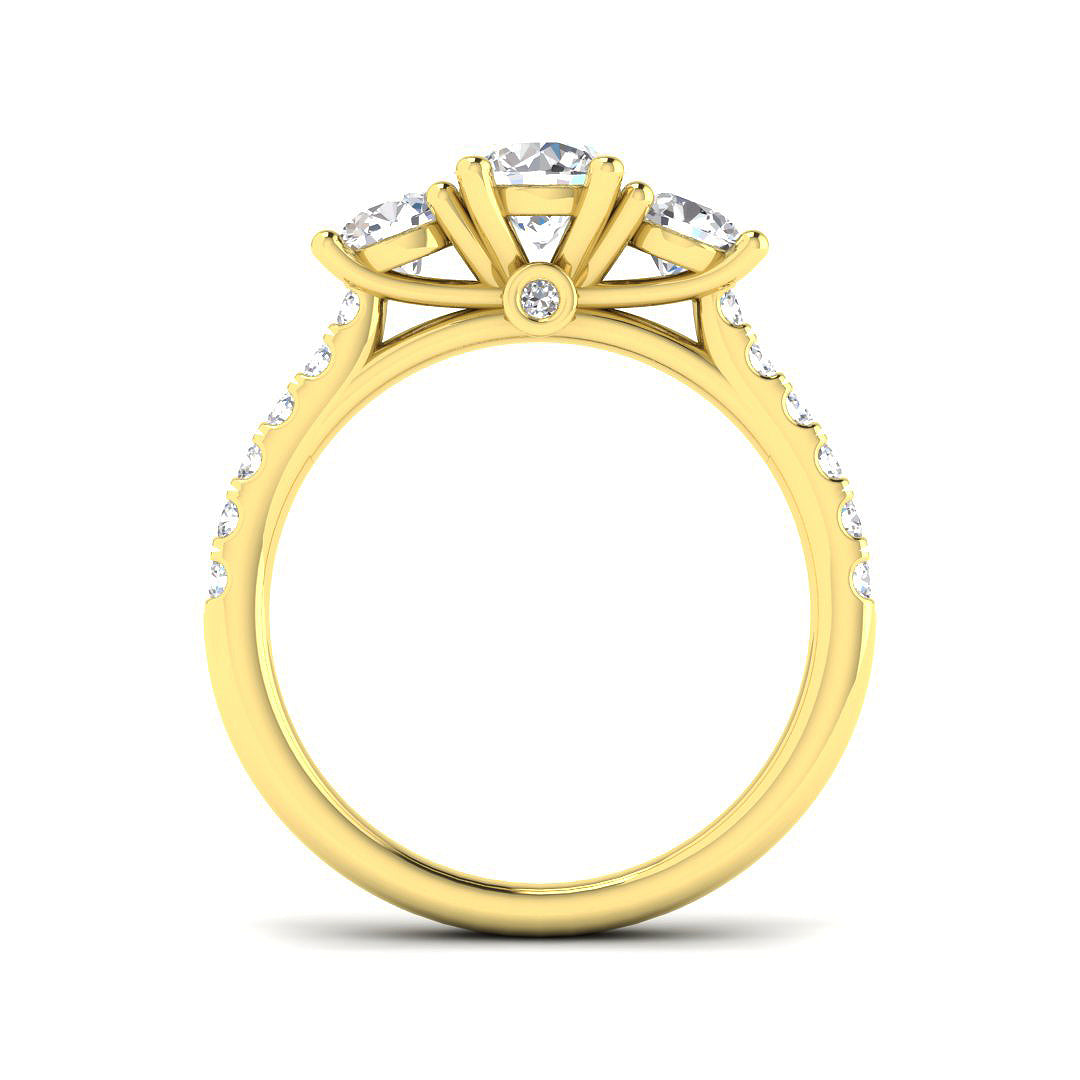 9ct Yellow Gold Round Lab Grown Diamond Ring 2