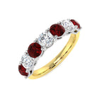 18ct Two Tone Round Ruby and Diamond Ring 1