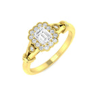 9ct Yellow Gold Emerald Cut Diamond Ring 1