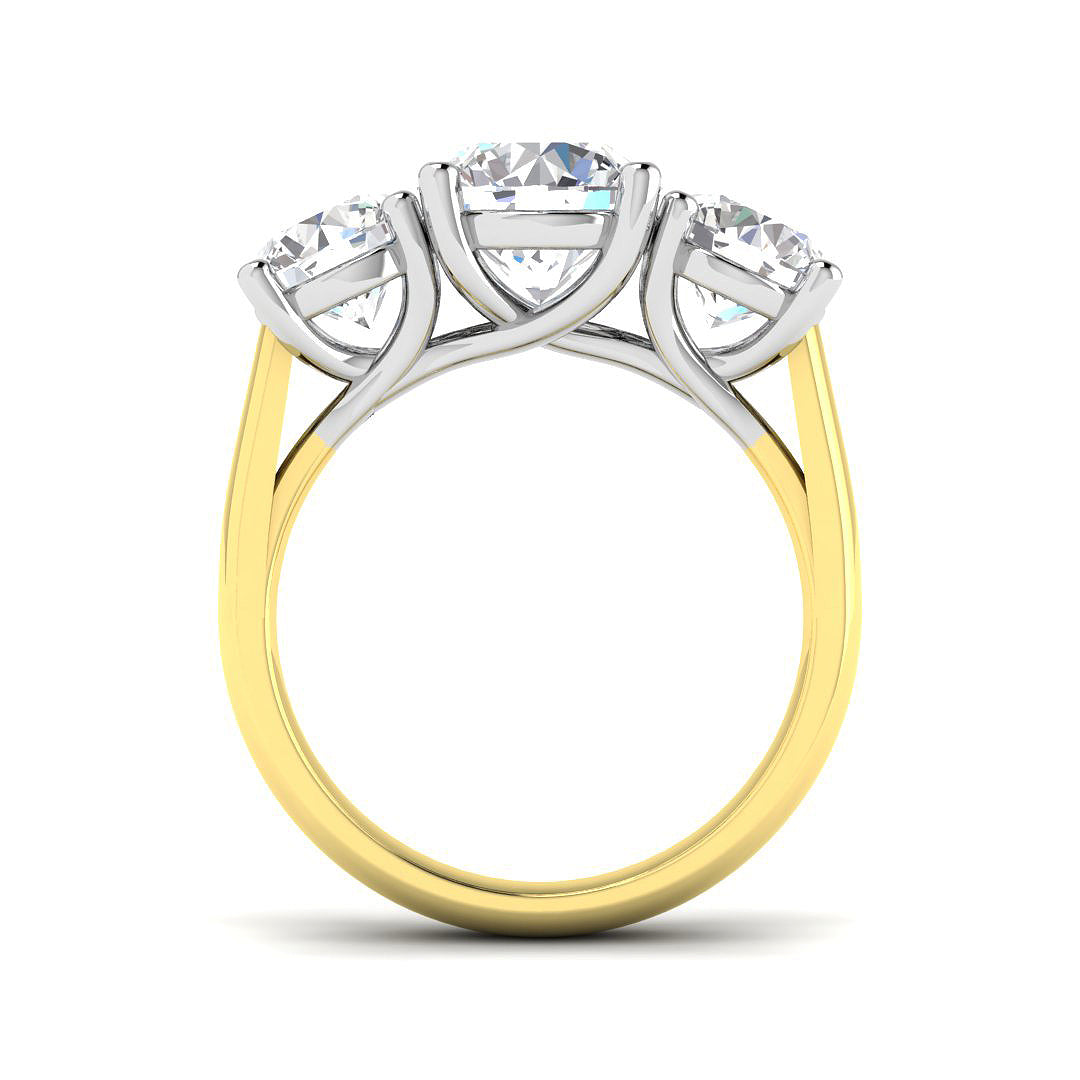 9ct Two Tone Round Lab Grown Diamond Ring 2