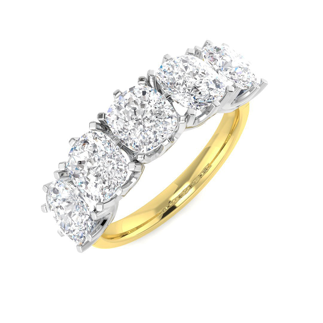 9ct Two Tone Cushion Cvd Old Cut Ring 1