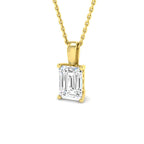 9ct Yellow Gold Emerald Cut Lab Grown Diamond Pendant 1