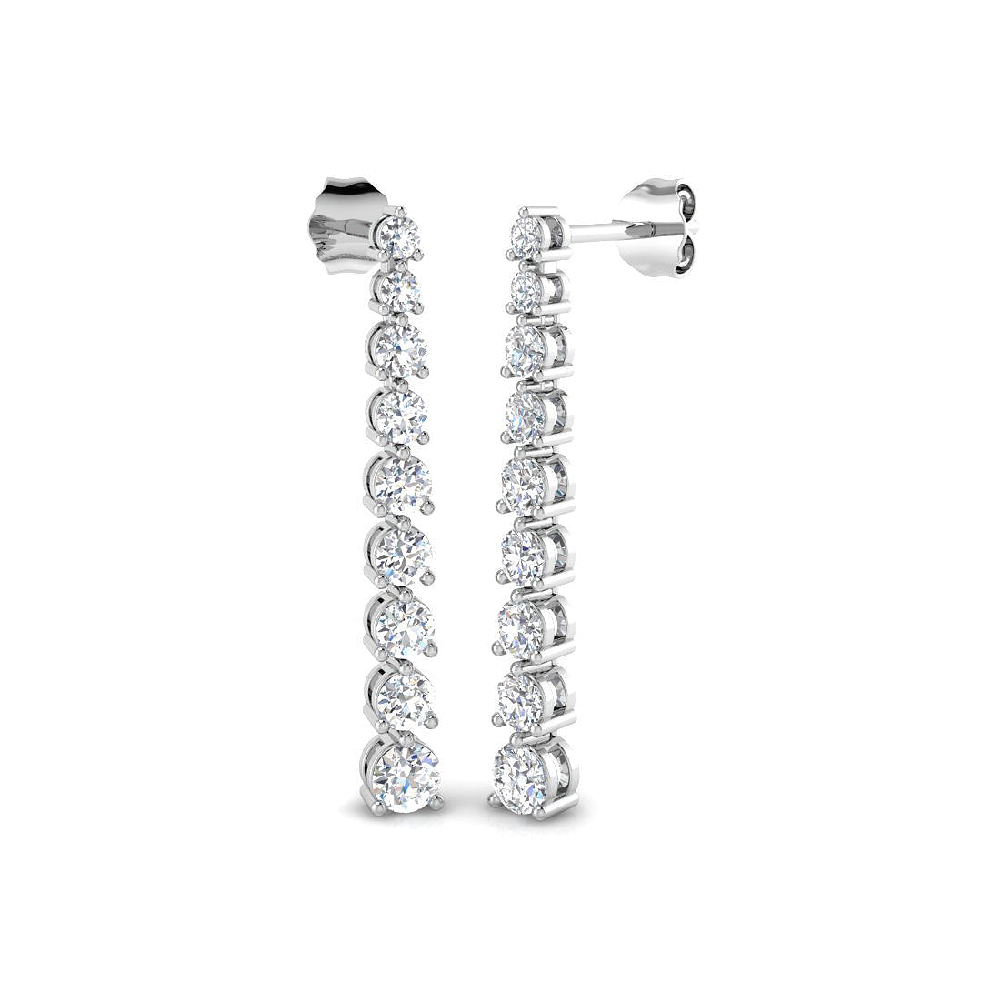 9ct White Gold Round Lab Grown Diamond Earrings 1