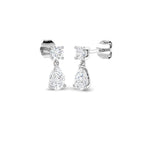 9ct White Gold Pear Lab Grown Diamond Earrings 1