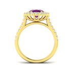 18ct Yellow Gold Oval Purple Sapphire and Diamond Ring 2