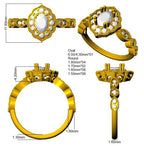 9ct Yellow Gold Oval Emerald and Diamond Ring 3
