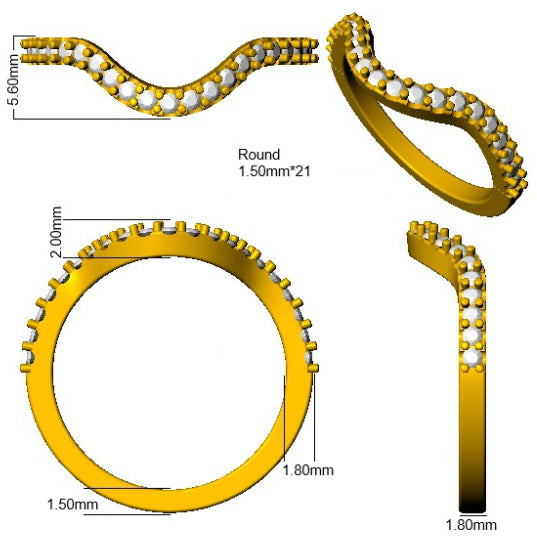 9ct Yellow Gold Round Diamond Ring 3