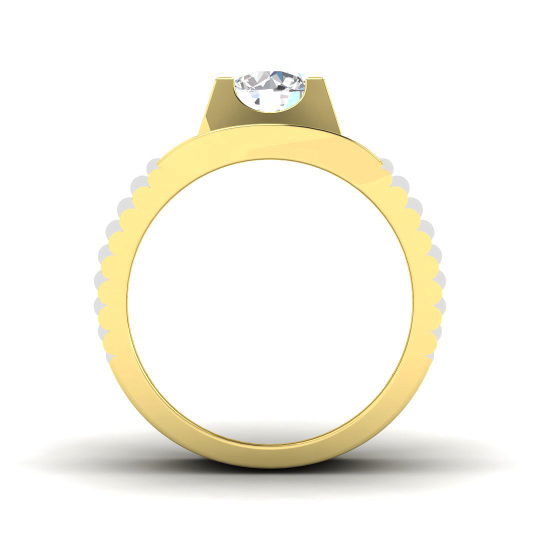 18ct Yellow Gold Round Lab Grown Diamond Ring 2
