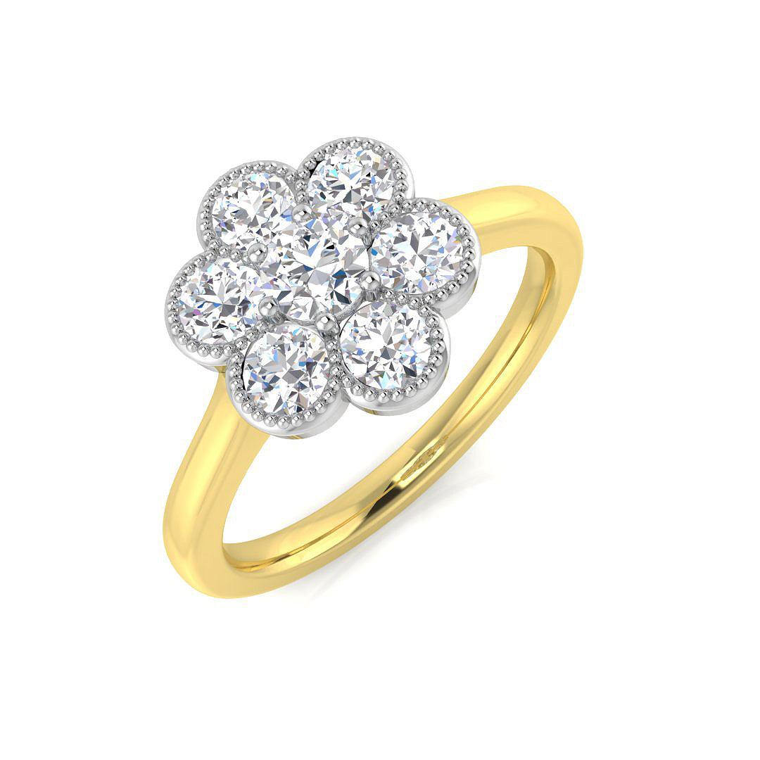 9ct Two Tone Round Lab Grown Diamond Ring 1
