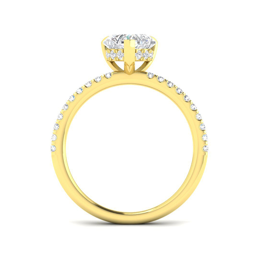 9ct Yellow Gold Heart Lab Grown Diamond Ring 2
