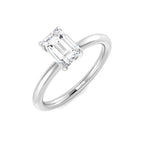 Platinum Emerald Cut Lab Grown Diamond Ring 1