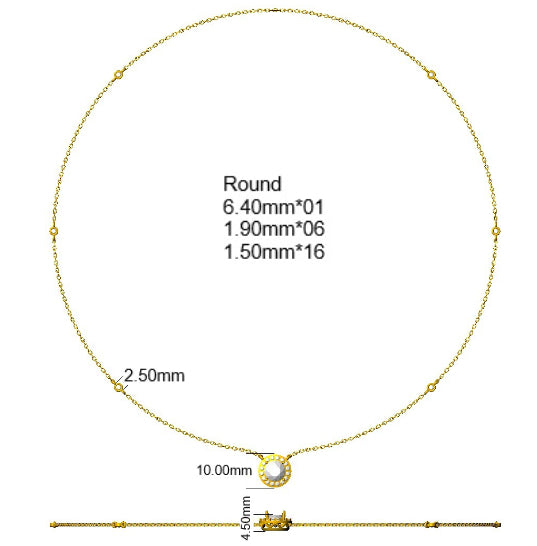 9ct White Gold Round Lab Grown Diamond Necklace 2