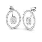 9ct White Gold Emerald Cut Lab Grown Diamond Earrings 1