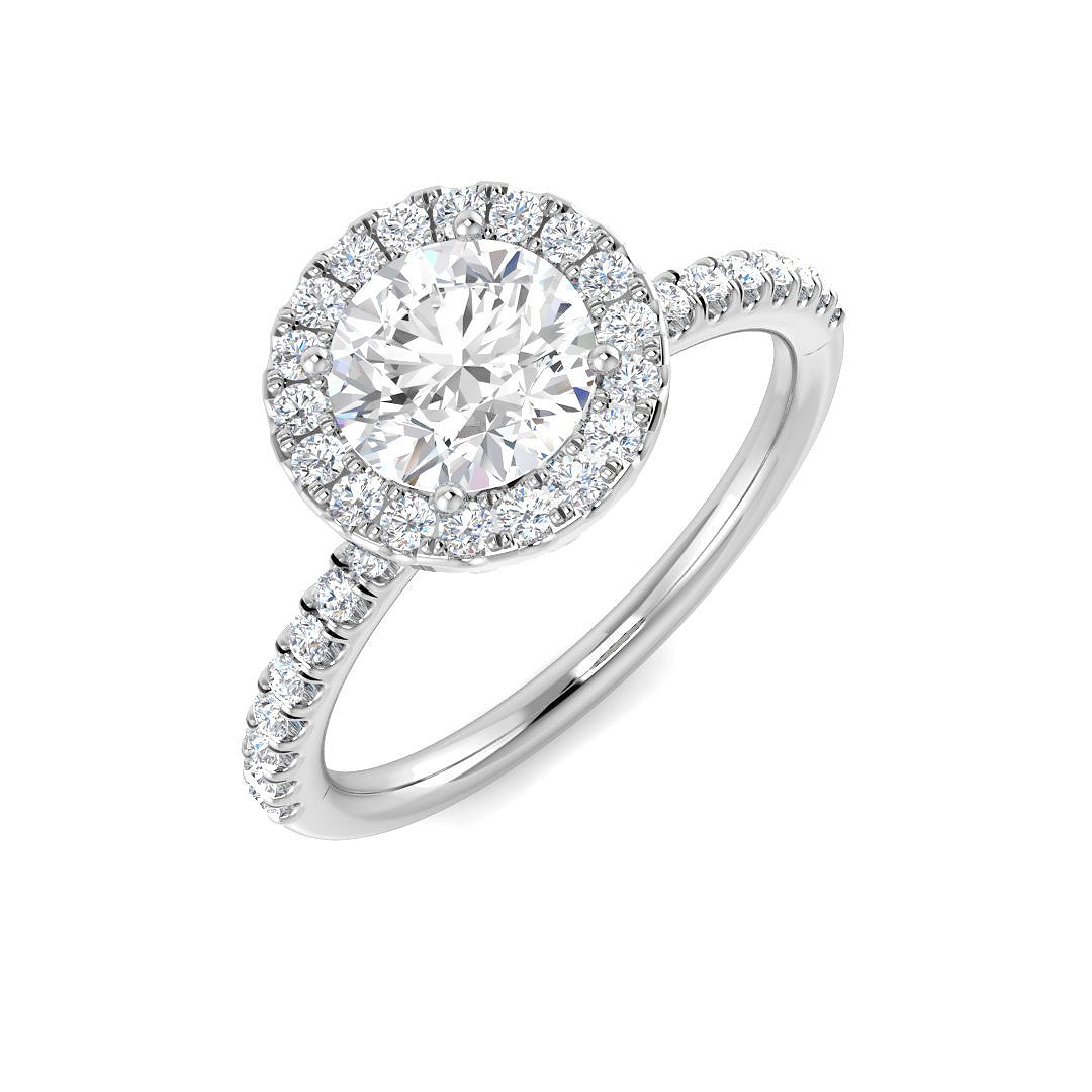 Platinum Round Lab Grown Diamond Ring 1